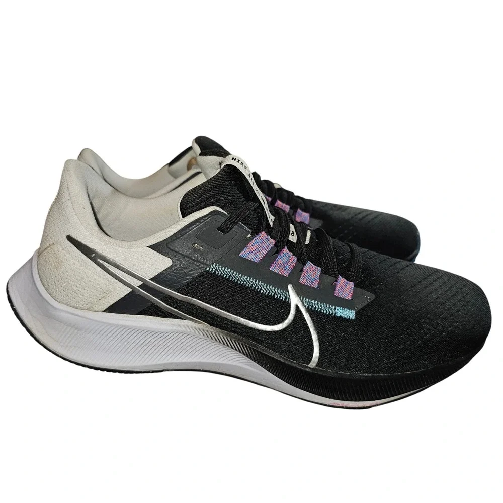 Nike Air Zoom Pegasus Black White Running Shoes Sneakers Mens 10.5 Athleisure - Picture 7 of 8